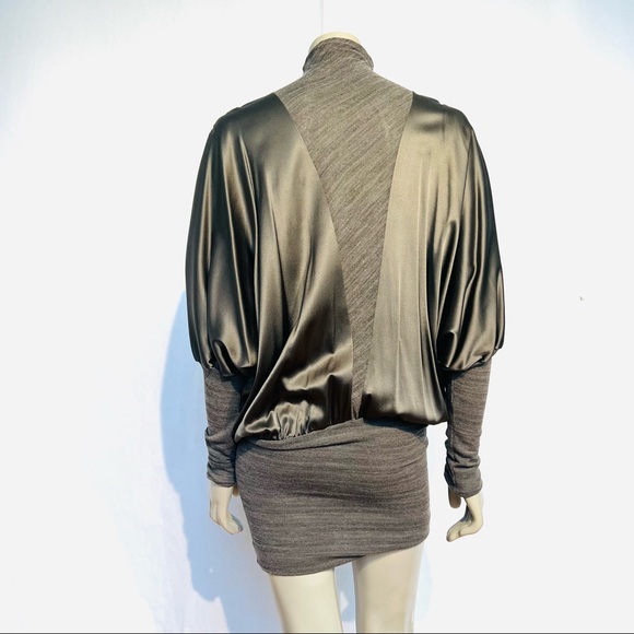 Vintage ROMAN KEFLAY stretch Silk Satin And Wool Mini dress - Picture 4 of 11